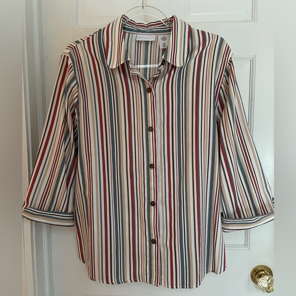 Alfred Dunner Multicolor Striped Blouse